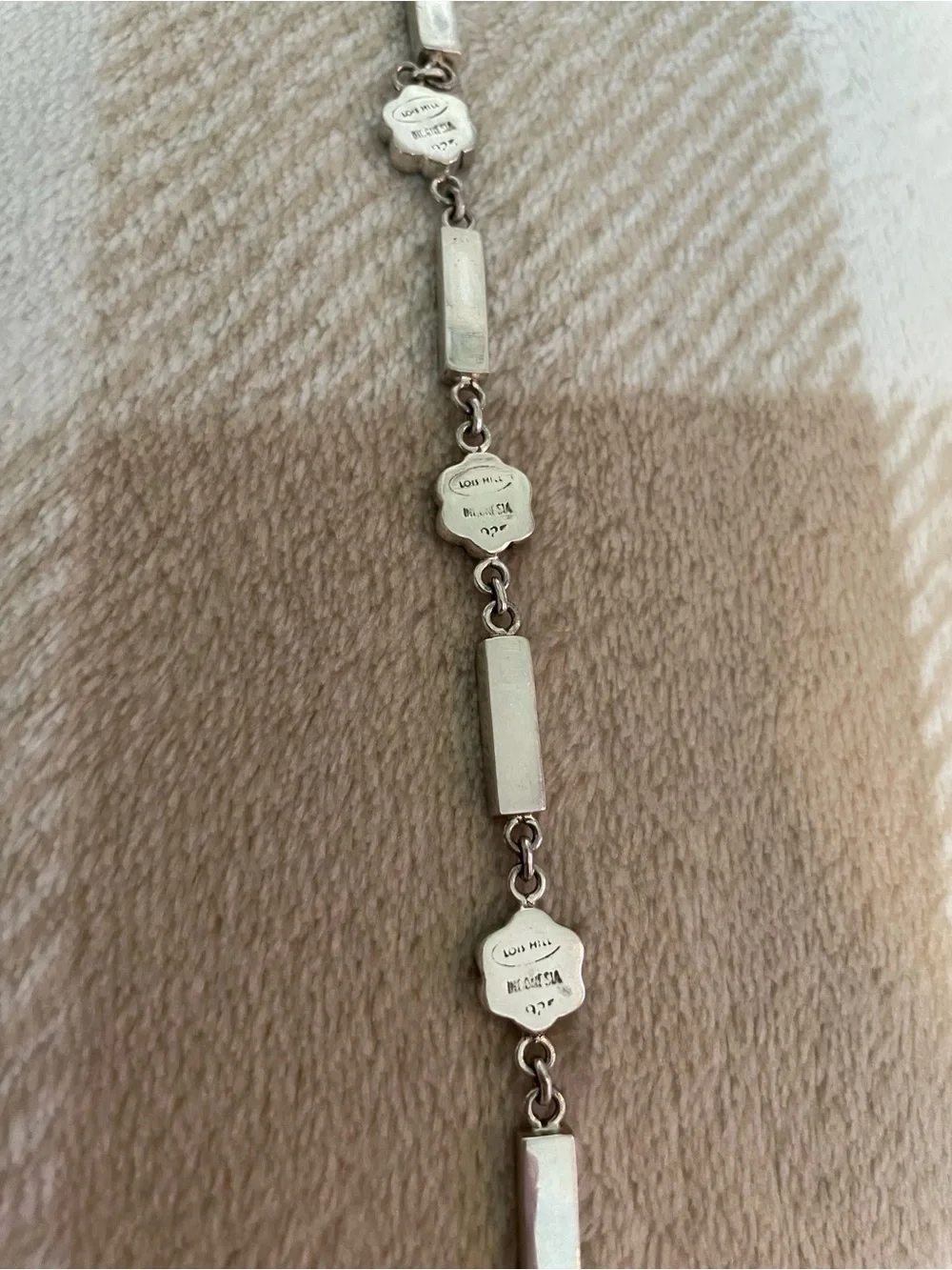 Vintage Lois Hill 925 Sterling Silver Flower Link Bracelet